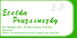 etelka pruzsinszky business card